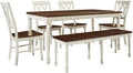 Crosley Furniture Shelby 6-Piece Dining Set, Chairs & Bench