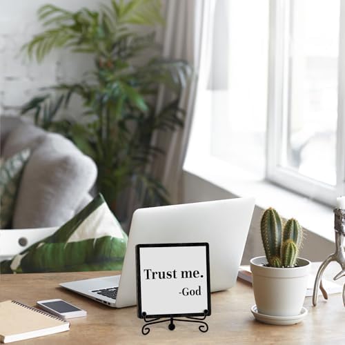 Home Decor, Farmhouse Shelf Decor For Living Room, Boho Aesthetic Table Decorations, Christian Gifts For Women Men, Entryway Tv Stand Fireplace Mantle Coffee Table Decoration (trust-05)