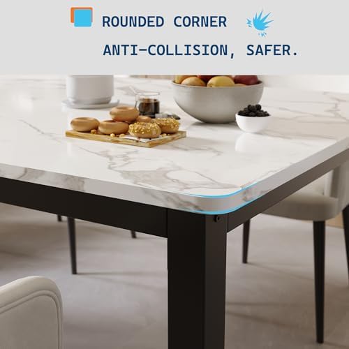GarveeHome 78in Industrial Dining Table for 6-8 People, Long Kitchen Table
