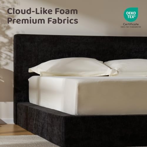 RECCI AirFrame King Size Upholstered Bed Frame with Plush Padded Headboard