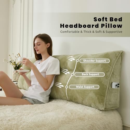 Zelladorra Headboard Pillow King, Triangular Wedge Pillow Headboard