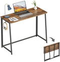 WOHOMO Folding Desk, 39.4" Foldable Computer Table for Small Spaces, Walnut