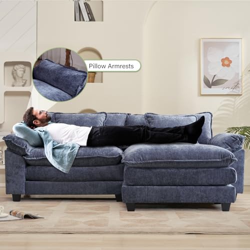 Oprisen 86" Modular Sectional Sofa, Comfy Deep Cloud Couch with Ottoman