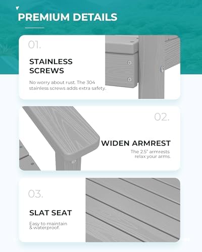 SERWALL Outdoor Dining Set, Patio Dining Set with Bench, Light Gray
