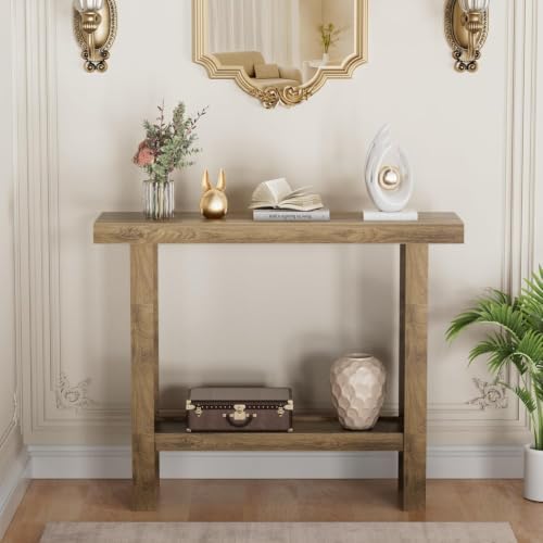 LIFECHOVY Farmhouse Wood Entryway Table Narrow Console Tables with Storage