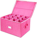 Wine Glass Storage Box, Stemware Storage Containers Cases with Dividers