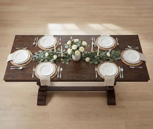 WAMPAT 74.8-inch Long Vintage Farmhouse Dining Table for 6-8 People