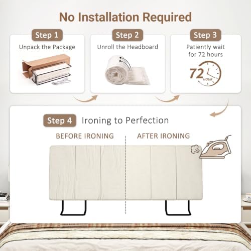 Full Size Headboard Only-No Assembly Required, Beige