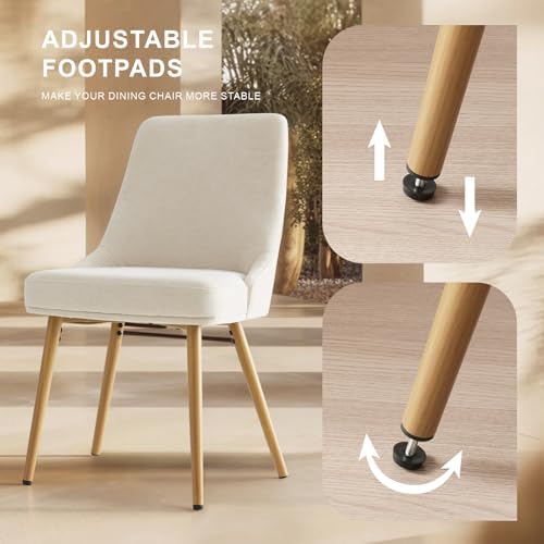 kinmars Kitchen & Dining Upholstered Dining Chairs Set of 4, Beige