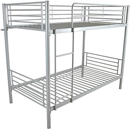 Karl home Metal Bunk Bed Twin Over Twin with Built-in Ladder, Black
