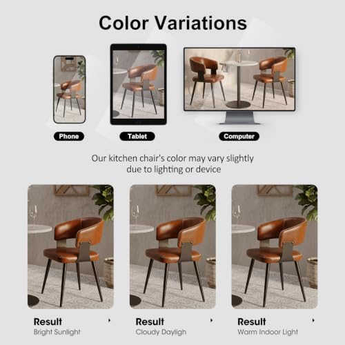 Dining Chairs Set of 4, Modern Faux Leather Kitchen Chairs