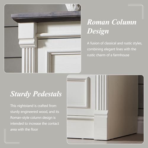 Aitjunz Farmhouse 47'' Wide 6 Drawer Dressers for Bedroom, Antique White
