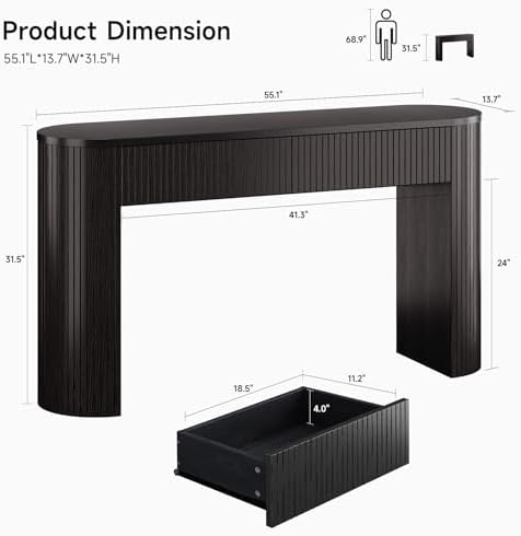 ONBRILL 55 Inch Console Table with 2 Drawers, Entryway Tables with Storage