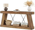 Tribesigns 70.87" Farmhouse Console Table with Storage (Brown)