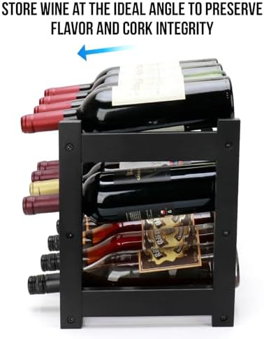 Bamboo Wine Rack, 3-Tier 12 Bottles Wine Storage Cabinet Shelf