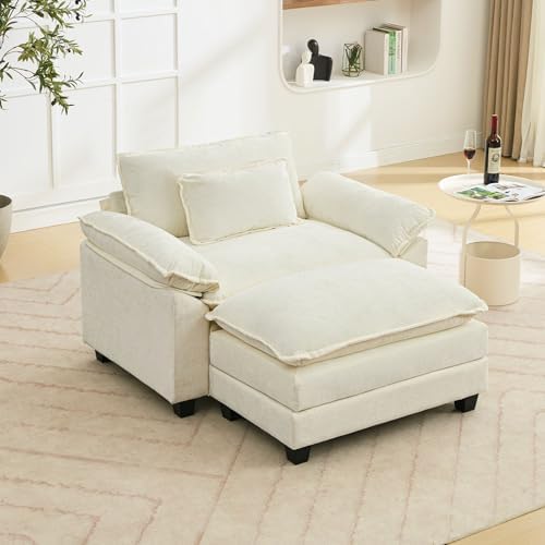 Oprisen 53" Modular Sectional Sofa, Comfy Deep Cloud Couch with Ottoman