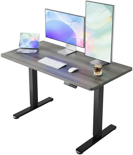 HUANUO 48x24 Inch Electric Standing Desk, Height Adjustable, Grey