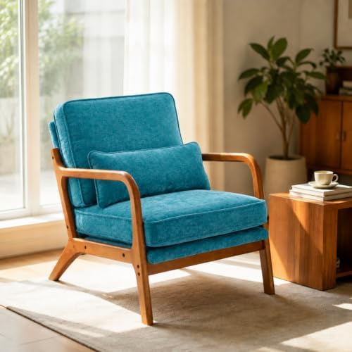 Karl home Mid-Century Modern Accent Reading Chair, Teal