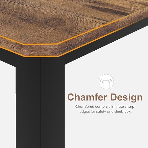 Garvee 70.8″ Dining Table for 6-8 People, Large Industrial Dinner Kitchen Tables with Sturdy Metal Frame, Multi-Use for Dining Room, Living Room, Office Desk, Brown (Only Table)