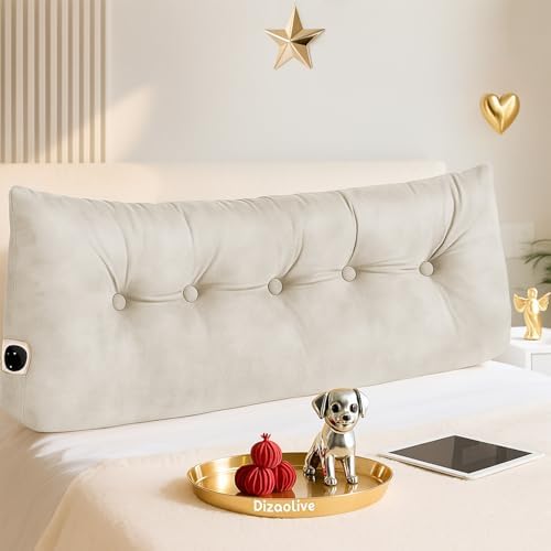 Headboard Pillow Twin, Triangular Bed Wedge Backrest Reading Pillow Cushion for Dorm Sofa Day Bed