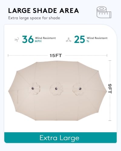 SERWALL HDPE Dining Set with Umbrella, Outdoor Dining Set for 6, Aruba