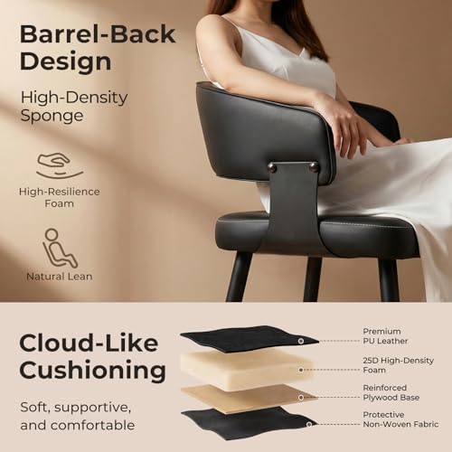 Dining Chairs Set of 4, Modern Faux Leather Kitchen Chairs