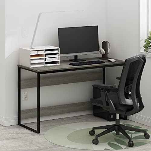 Furinno Moretti Modern Lifestyle Enhanced Study Desk, 52, French Oak Grey