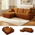 Modular Sectional Sofa, Convertible Sofa Bed, No Assembly Required Cloud Couch with Deep Seat, Modern L-Shaped Boneless Sofa for Living Room (Orange)