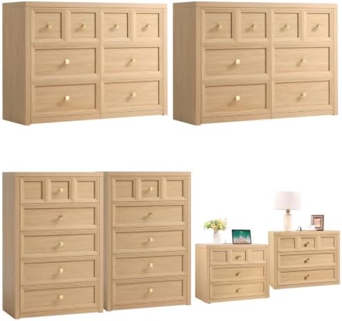 Dresser and Nightstand Sets 6 Piece for Bedroom Set Furniture