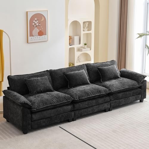 Oprisen 120" Modular Sectional Sofa, Comfy 3 Seater Deep Cloud Couch