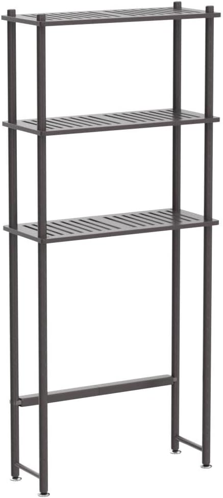 AmazerBath Bamboo Over The Toilet Storage Shelf, 3-Tier Over Toilet Bathroom Organizer Rack, Bathroom Shelves Over Toilet, Space Saver, Espresso