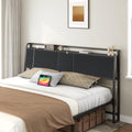 MAHANCRIS Headboard Queen Size with 2 Power Strips and Flip Door Storage