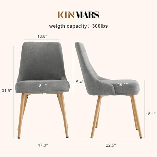 kinmars Kitchen & Dining Upholstered Dining Chairs Set of 4, Dark Grey