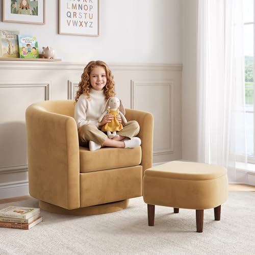 360° Swivel Accent Chair with Storage Ottoman