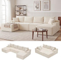 Mangodan Cloud Sectional Couch, Boneless Couches for Living Room, Beige