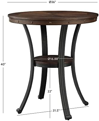 Powell Furniture Franklin Pub Table, Multicolor 36" x 36" x 40"