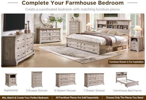 Queen Size Bed Frame 2 Drawer & 4 Storage Rack Headboard Charging Station