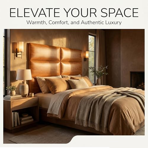 Xuhal 94.48 x 29.52 in Peel and Stick King Headboard, 12 Panels, Oak