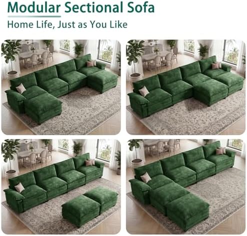 140" Modular Sectional Couch, U Shaped Cloud Sofa for Living Room