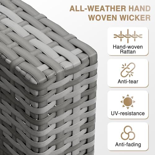 Aoxun Patio Furniture Sets, 10-Piece Outdoor Patio Furniture with Thick Cushions, Wicker Outdoor Conversation Set Sectional Sofa for Backyard, Poolside, Garden