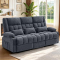 BOSMILLER Recliner 3-Seat Sofa with Cup Holders for Living Room, Manual Sofa Recliner with Side Pocket