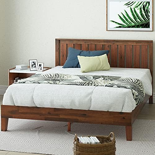 Zinus Vivek Deluxe Wood Platform Bed Frame with Headboard, Full