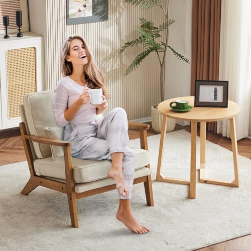 Karl home Mid-Century Lounge Accent Chair, Beige