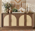 FORTUNETEC 63.8" Sideboard Buffet Cabinet with Storage, Natural Walnut