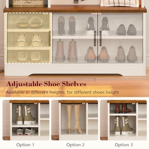 CSZZD Hall Tree with Bench & Entryway Coat Rack with Shoe Storage