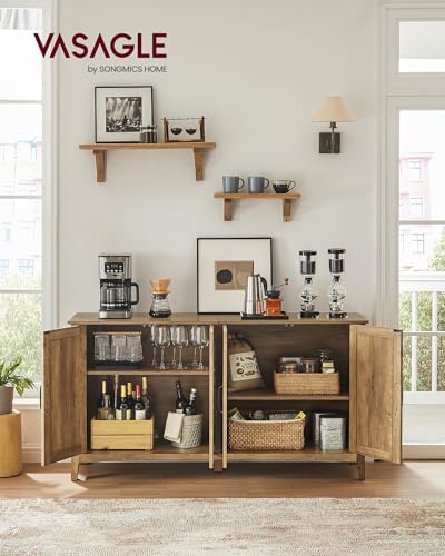VASAGLE Buffet Cabinet, Coffee Bar, Adjustable Shelf