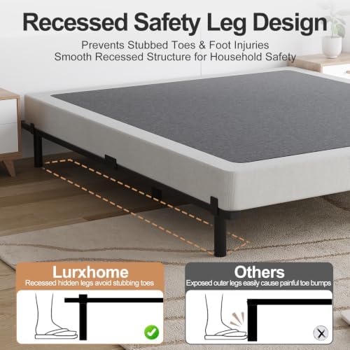 King Size 7 Inch Low Profile Metal Platform Bed Frames, Adjustable Length