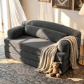 57” Convertible Sleeper Sofa Bed, Boneless Couch, Dark Grey