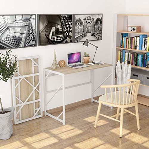 Elephance Folding Desk Writing Computer Desk for Home Office No-Assembly