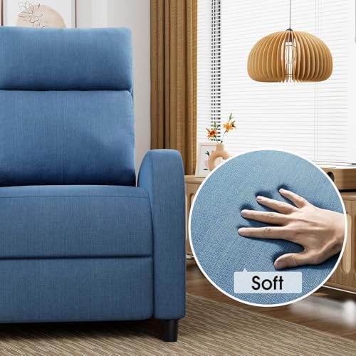 Homall Recliner Chair, Recliner Sofa Fabric for Adults Dark Blue Recliners